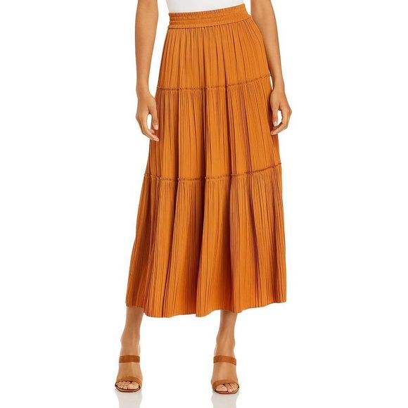 A.L.C. Dresses & Skirts - A.L.C. Womens Thea Beige Tiered Midi Dressy A-Line Skirt NWT